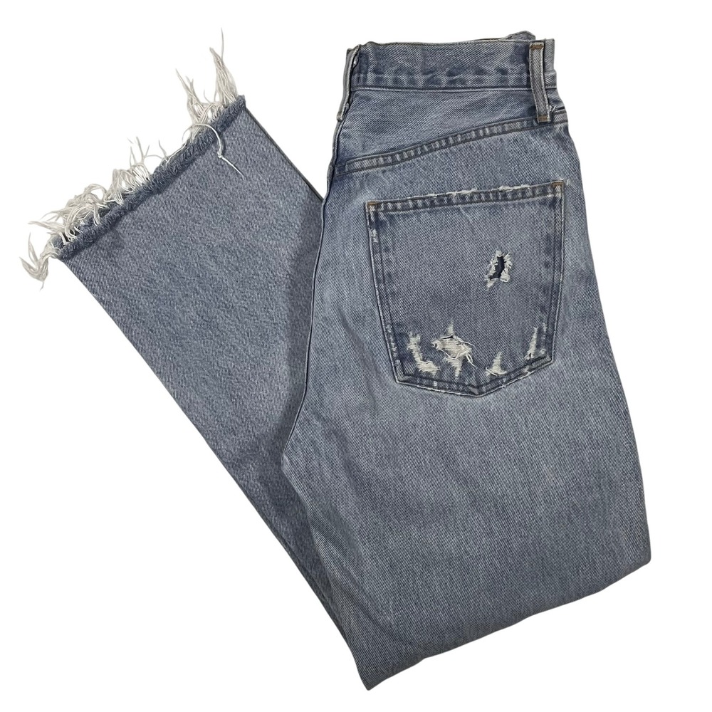 Agolde 90's Jean Light Wash Distressed High Rise Straight Leg 26 (Fits 27x27)